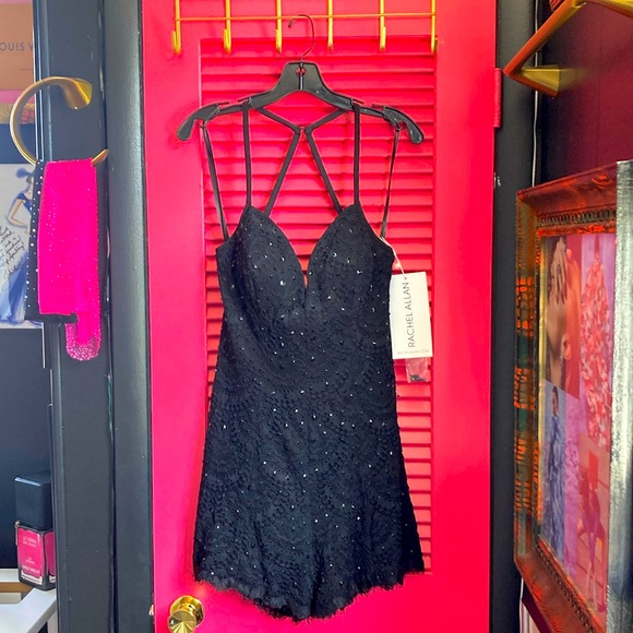 NWT RACHEL ALLAN SIZE 12 LACE/RHINESTONE JUMPER - Picture 1 of 16